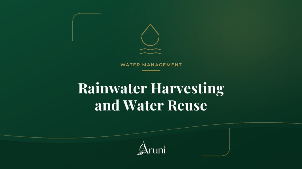 Aruni Insights cover: rainwater harvesting and water reuse